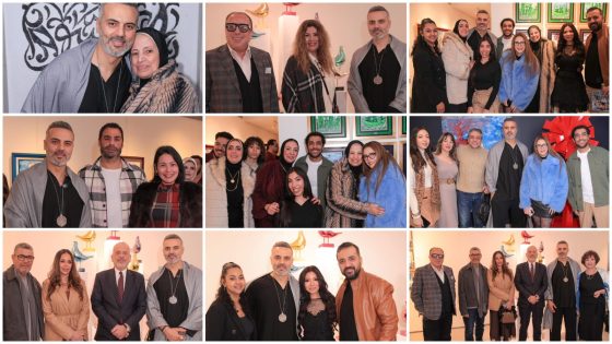 بالصور.. رانيا فريد شوقي وداليا البحيري ولقاء الخميسي في إفتتاح معرض “بناء الإنسانية” لأحمد فريد بالزمالك